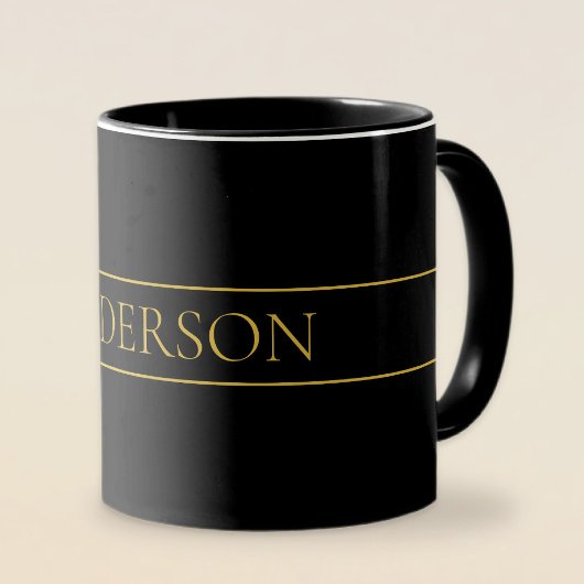Mug Texte et lignes Gold personnalisables