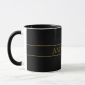 Mug Texte et lignes Gold personnalisables (Gauche)
