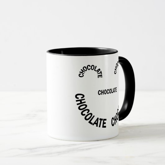 Mug Texte faciale au chocolat (Devant droit)