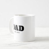Mug Texte Gras Noir et Blanc Année de Référence Papa (Devant gauche)