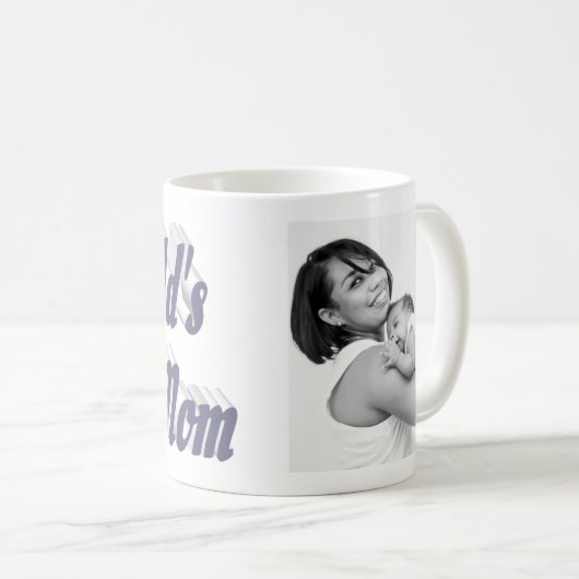Mug Texte gris photo de la meilleure maman (Devant droit)
