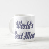 Mug Texte gris photo de la meilleure maman (Devant gauche)