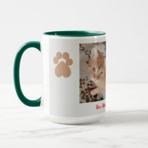 Mug Texte humoristique sur une photo de chat et patte