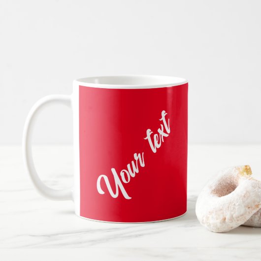 Mug Texte manuscrit ou noms Modèle simple rouge (Avec donut)
