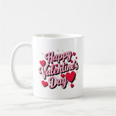 Mug Texte moderne de la Saint-Valentin avec coeurs (Gauche)