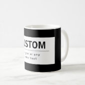 Mug Texte moderne éditable gras | Noir & Blanc (Devant droit)