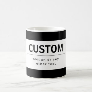 Mug Texte moderne éditable gras Noir & Blanc