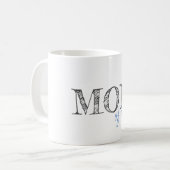 Mug Texte moderne maman des garçons Bébé Bleu Gris (Devant gauche)