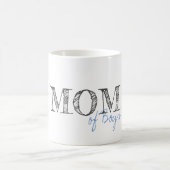 Mug Texte moderne maman des garçons Bébé Bleu Gris (Centre)