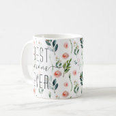 Mug Texte modifiable Pêcher Jardin Floral Jour des mèr (Devant gauche)