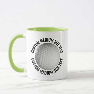 Mug Texte moyen LIME VERT Combo 11oz Golf personnalisé