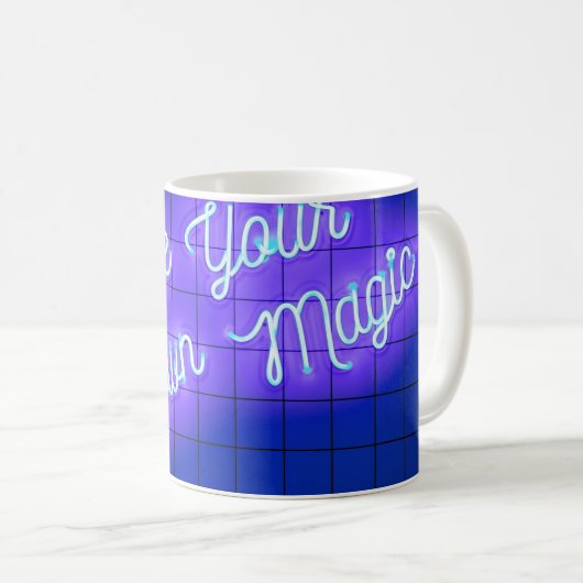 Mug Texte néon manuscrit brillant Faire votre propre m (Devant droit)