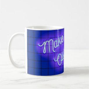 Mug Texte néon manuscrit brillant Faire votre propre m
