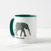 Mug Texte personnalisable Maman Eléphant et bébé Eléph (Devant gauche)