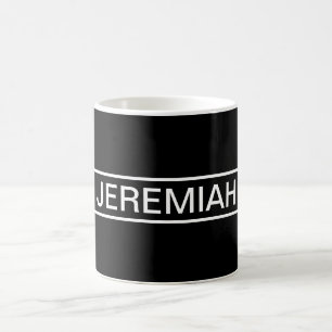 Mug Texte personnalisable Moderne Gras Noir & Blanc