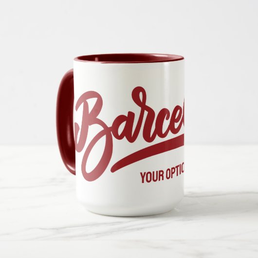 Mug Texte personnalisé Barcelone (Devant gauche)