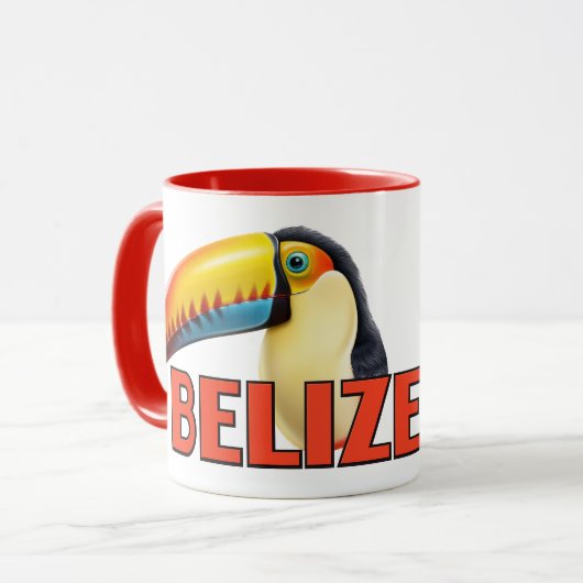 Mug Texte personnalisé BELIZE Toucan (Devant gauche)
