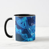 Mug Texte personnalisé Bleu Double Hélix ADN Strand Sc (Gauche)