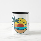 Mug Texte personnalisé Coucher de soleil sur la plage (Centre)