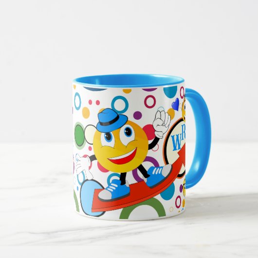 Mug Texte Personnalisé Cute Funny Emojis Kids (Devant droit)
