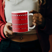 Mug Texte personnalisé de Noël Rouge Blanc Manipulé