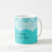 Mug Texte Personnalisé / Dentelle blanche Victorien Vi (Devant droit)