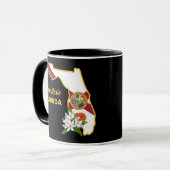 Mug Texte personnalisé Floride Drapeau & Fleur Orange  (Devant gauche)