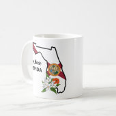 Mug Texte personnalisé Floride Drapeau & Fleur Orange (Devant gauche)