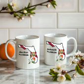 Mug Texte personnalisé Floride Drapeau & Fleur Orange