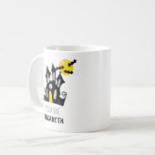 Mug Texte personnalisé Halloween Château Éffrayant (Devant gauche)