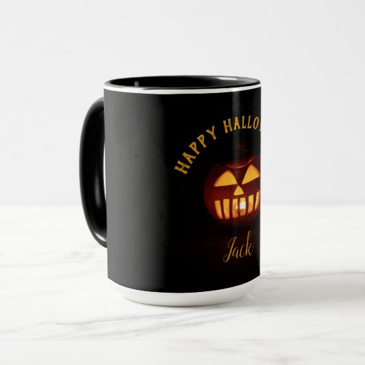 Mug Texte personnalisé Halloween Éffrayant Orange Citr (Devant gauche)