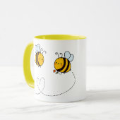 Mug Texte personnalisé Happy Love Bees (Devant gauche)