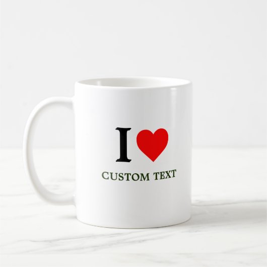 Mug Texte Personnalisé J'Aime J'Aime Mon Petit-Ami T-S (Gauche)