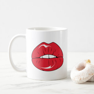 Mug Texte personnalisé lèvres rouges dessin animé bouc