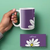 Mug Texte personnalisé marguerite mauve et jaune