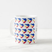 Mug Texte personnalisé Motif des Coeurs du drapeau des (Devant gauche)