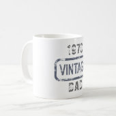 Mug Texte personnalisé papa de l'année vintage (Devant gauche)