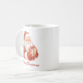 Mug Texte personnalisé Père Noël à l'aquarelle avec ca (Devant gauche)