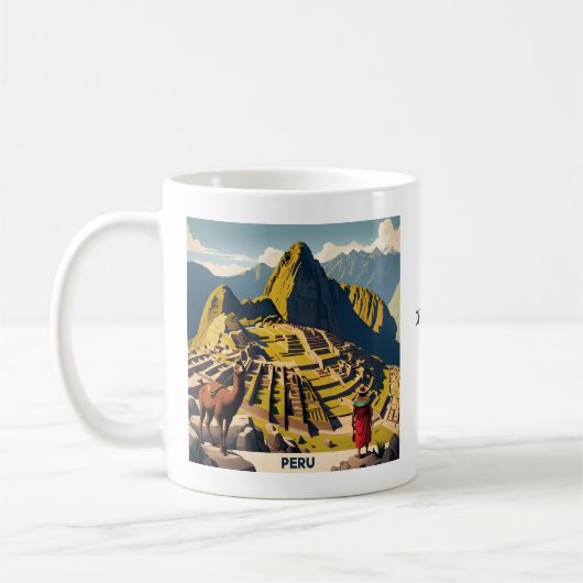 Mug Texte personnalisé Pérou Machu Picchu (Gauche)