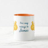 Mug Texte personnalisé Pouce vers le haut Emoji avec C (Centre)