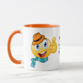 Mug Texte personnalisé Pouce vers le haut Emoji avec C (Gauche)