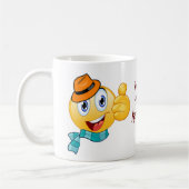 Mug Texte personnalisé Pouce vers le haut Emoji avec C (Gauche)