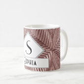 Mug Texte Personnalisé / Rose Or Art Déco Metallic Élé (Devant droit)