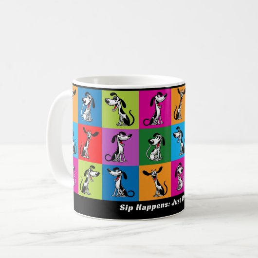 Mug Texte personnalisé Sip Happens : Just Whippet! (Devant gauche)