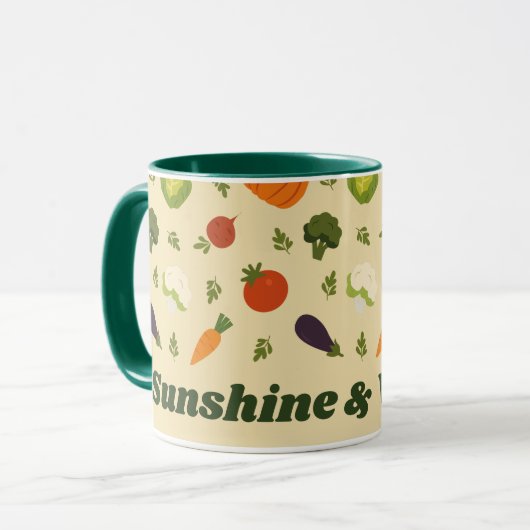 Mug Texte personnalisé Sunshine & Légume (Devant gauche)