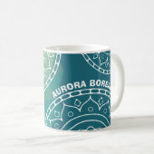 Mug Texte personnalisé vert Mandala (Devant droit)