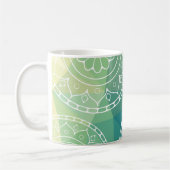 Mug Texte personnalisé vert Mandala (Gauche)