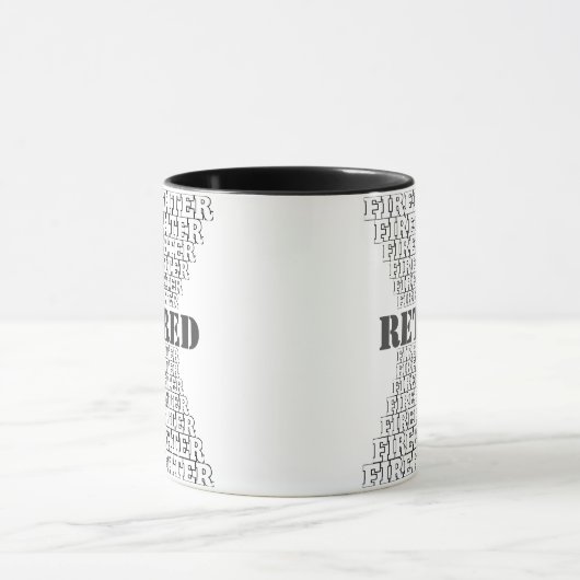 Mug Texte répété Style Pyramide Pompier retraité (Centre)