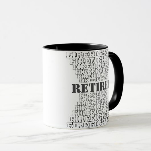 Mug Texte répété Style Pyramide Pompier retraité (Devant droit)