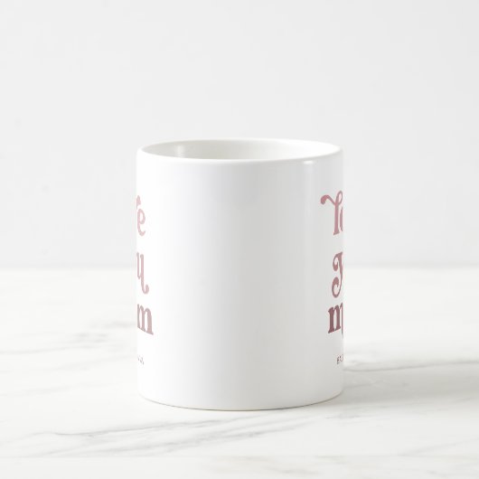 Mug Texte rétro Boho | Aimez-vous Maman Gradient Rose (Centre)